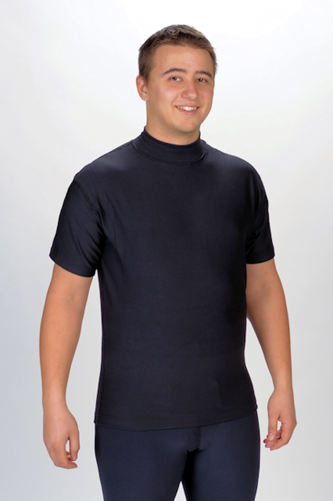 Turtleneck Mens Black Short Sleeve Turtleneck Shirt Black